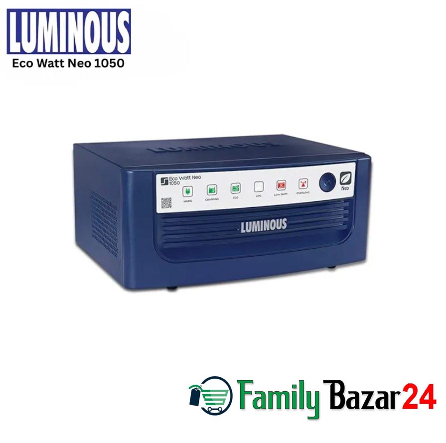 Luminous Eco Watt Neo 1050 IPS/UPS 12 V 900 VA (~756W) Intelligent Square Wave Inverter 24‑Month Warranty